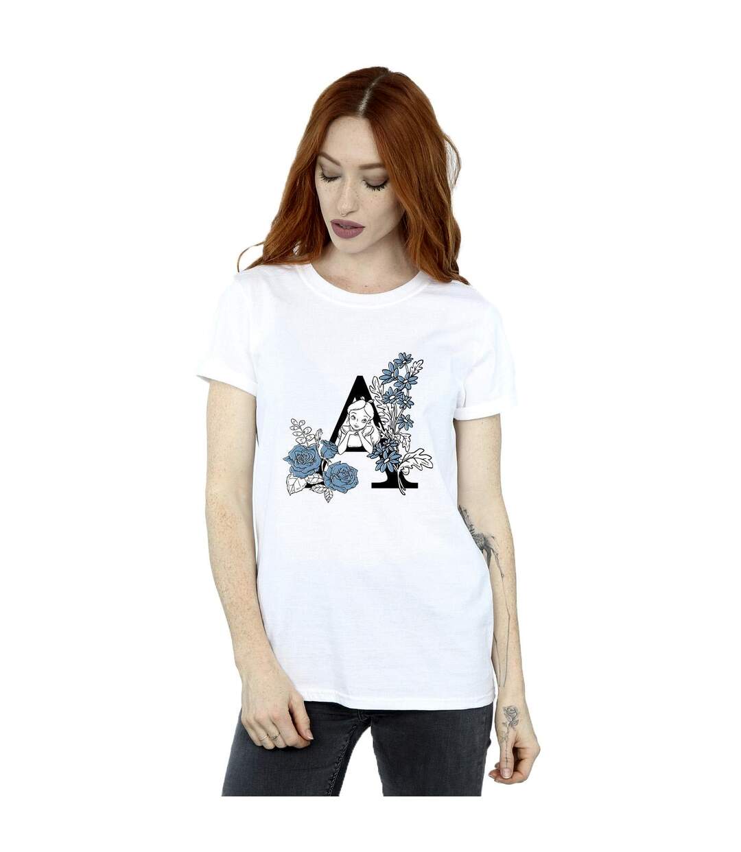 Disney - T-shirt ALICE IN WONDERLAND LETTER A - Femme (Blanc) - UTBI9059-2