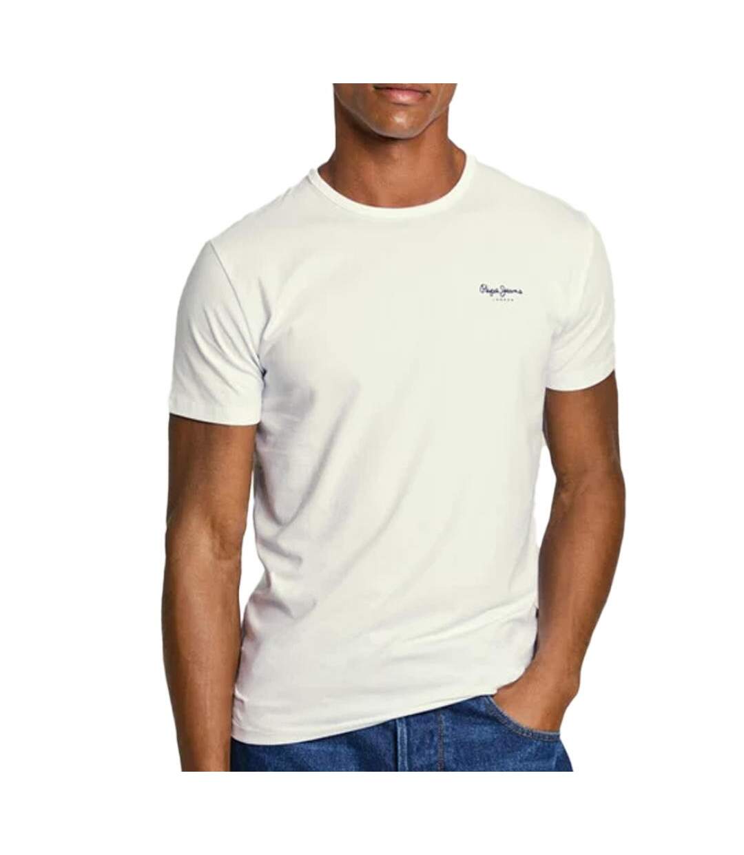 T-shirt ecru homme pepe jeans original basic 3n - l-1
