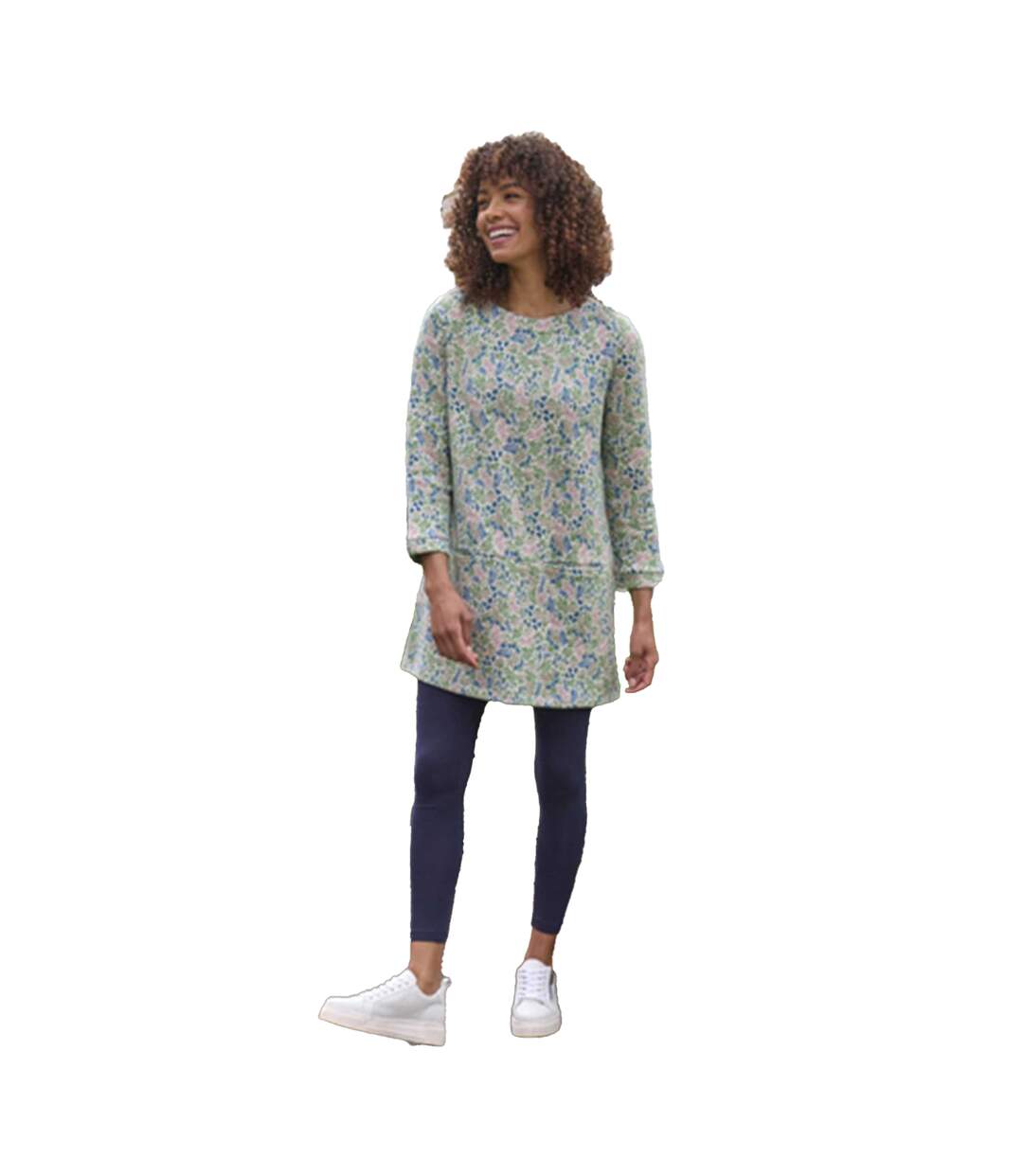 Womens/ladies Leaf Jacquard Textured Tunic Multicoloured WoolOvers-1