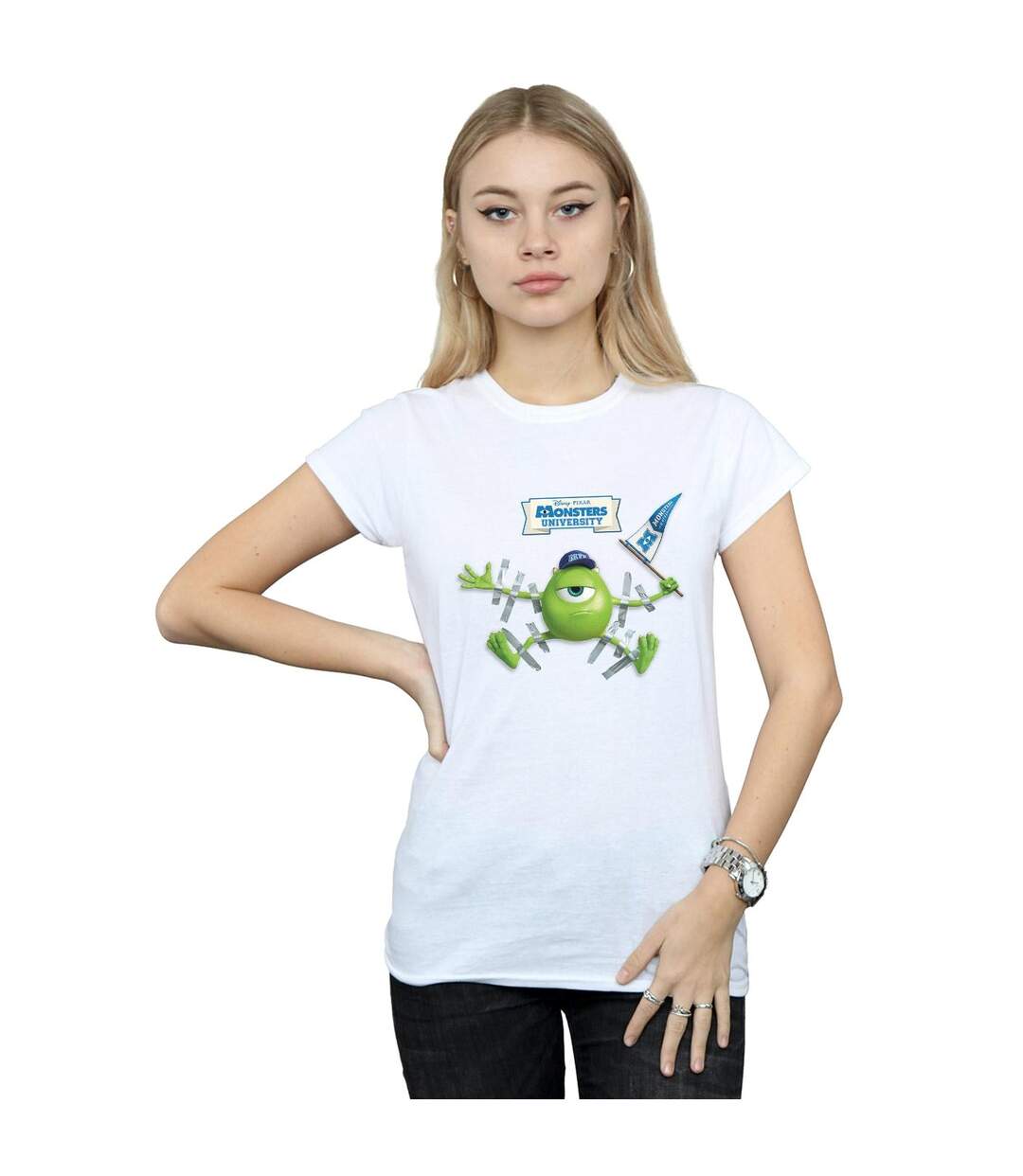 Disney - T-shirt MONSTERS UNIVERSITY TAPED MIKE - Femme (Blanc) - UTBI15404-2