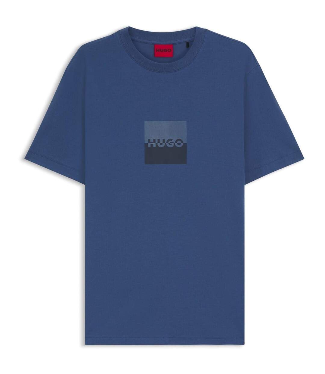 Mens Dusplit Tonal Logo T-shirt Blue Hugo-1