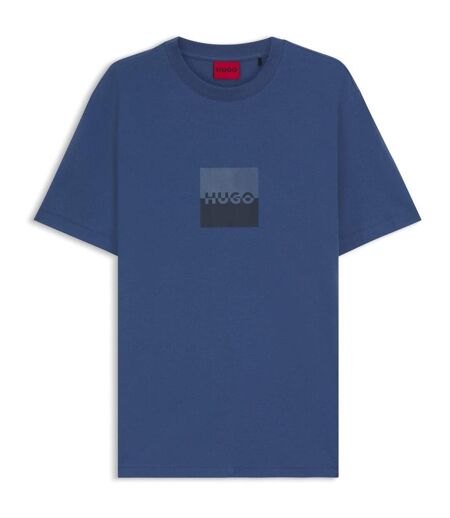 Mens Dusplit Tonal Logo T-shirt Blue Hugo