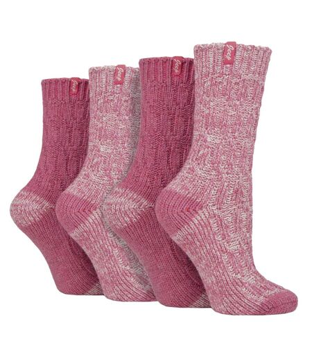 Lot de 4 chaussettes en tricot de laine pour femme