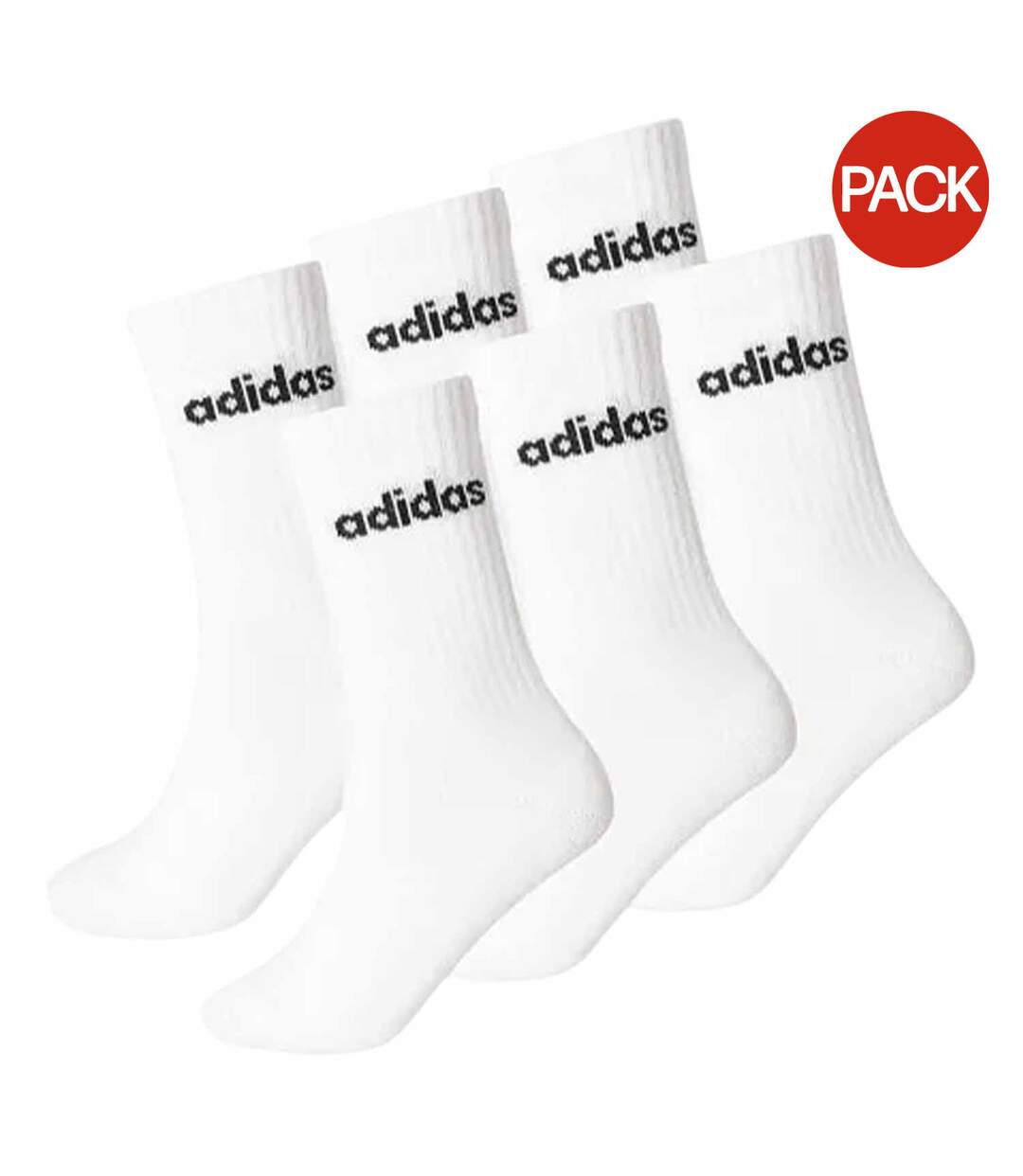 Lot De 6  Chaussettes Linear Adulte Blanc Adidas-1
