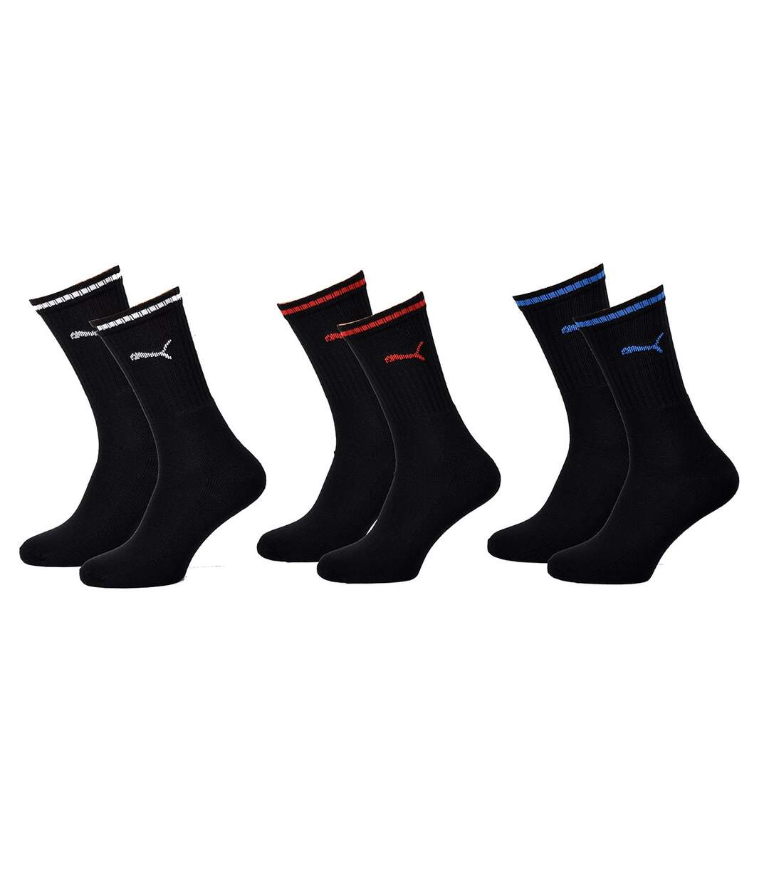 Chaussettes Sport PUMA Tennis CREW STRIPE Pack de 3 Paires CREW STRIPE 001