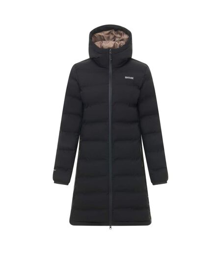 Womens/ladies Altoro Longline Padded Jacket Black Mocha Regatta