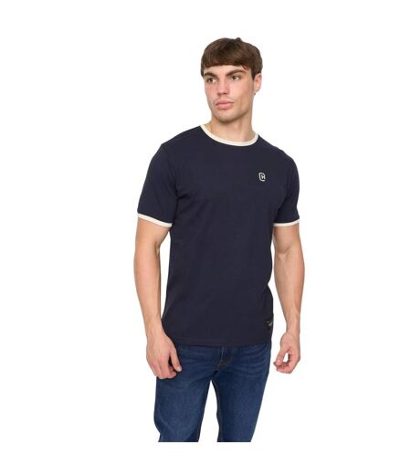 Mens Lamtopi T-shirt Navy Crosshatch