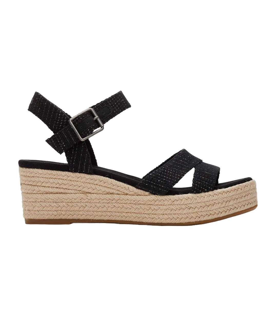 Womens/ladies audrey metallic espadrilles black Toms-3