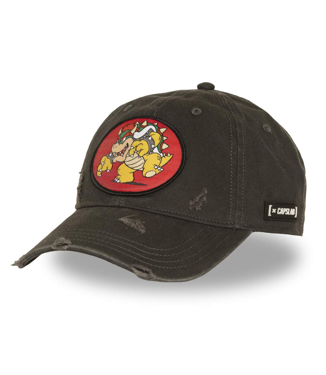 Casquette Basball effet usé avec patch Super Mario Bros Bowser Capslab-1