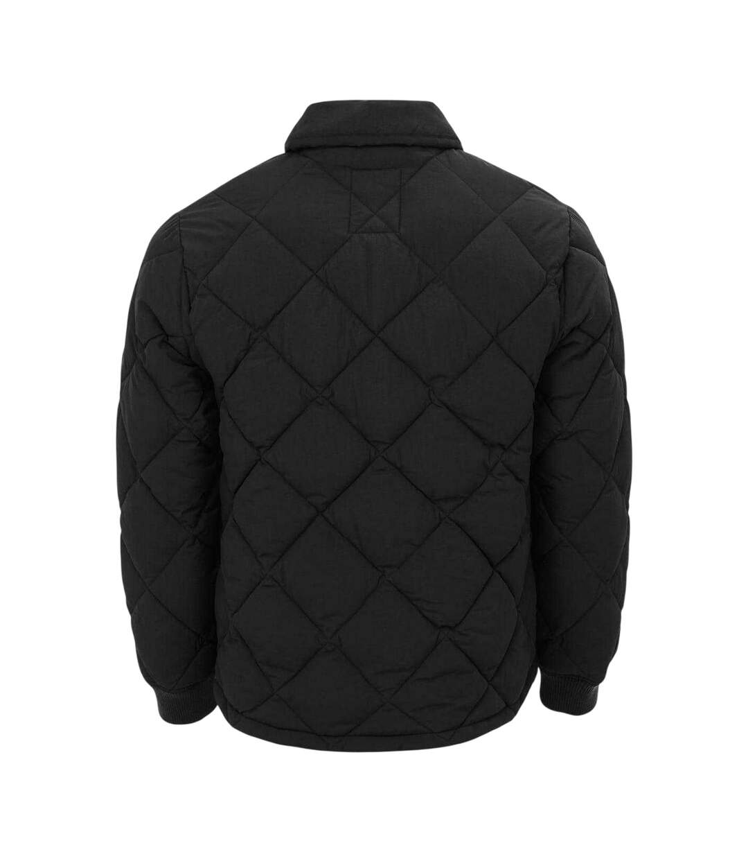 Mens Quilted Button-down Jacket Black Firetrap-2