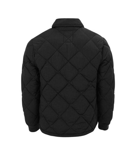 Mens Quilted Button-down Jacket Black Firetrap