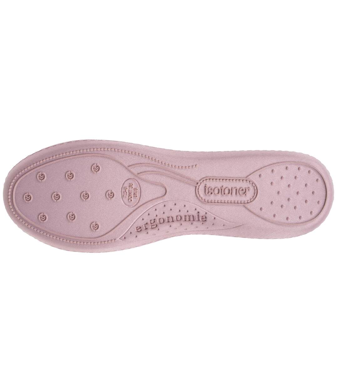 Isotoner Chaussons Ballerines femme microvelours semelle ergonomique soutien voûte plantaire-5