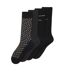 Pack Of 4  Mens Crew Socks  Black Boss-2