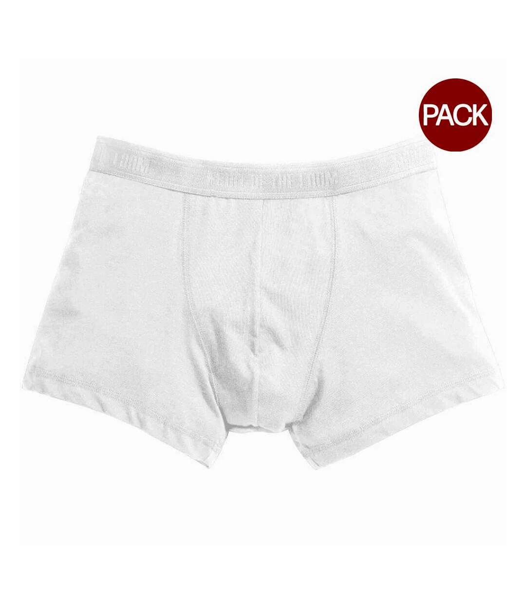 Fruit Of The Loom Mens Classic Shorty Cotton Rich Boxer Shorts (Pack Of 2) (White)