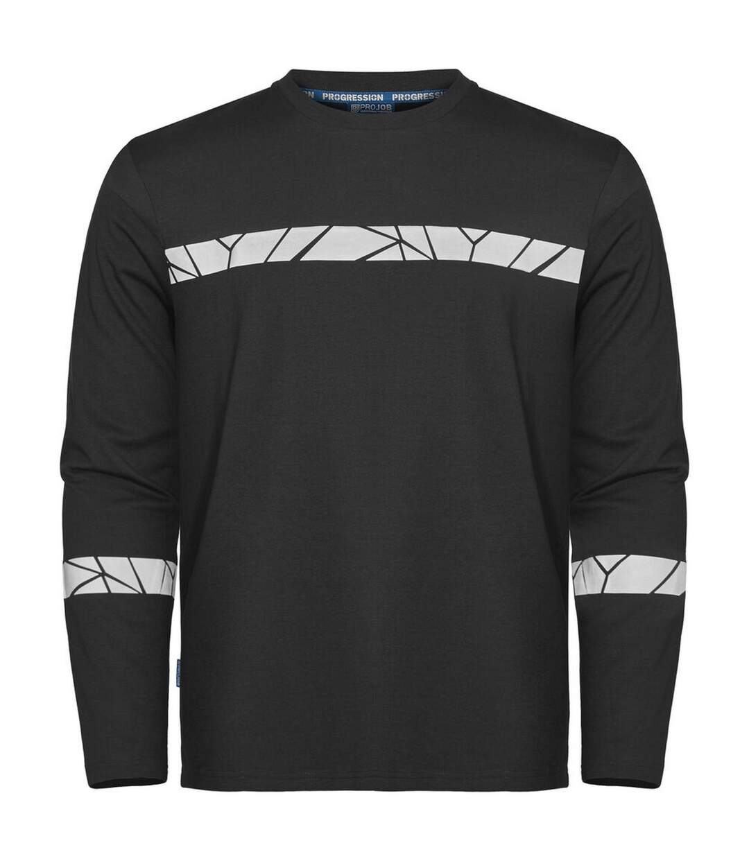 Mens Progression Hi-vis Long-sleeved T-shirt Black Projob-1