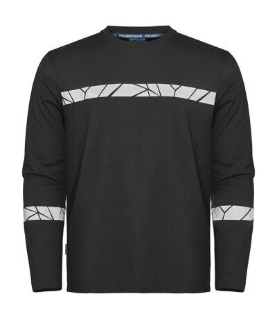 Mens Progression Hi-vis Long-sleeved T-shirt Black Projob