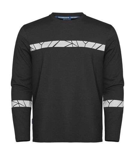 Mens Progression Hi-vis Long-sleeved T-shirt Black Projob
