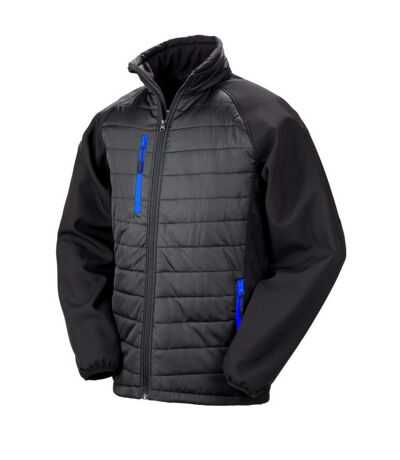 Veste softshell compass femme noir / bleu roi Result