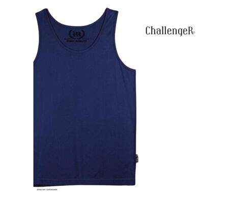 CHALLENGER F105 - Débardeur uni pour homme en pur coton bleu marine : le confort absolu disponible jusqu'au 4XL