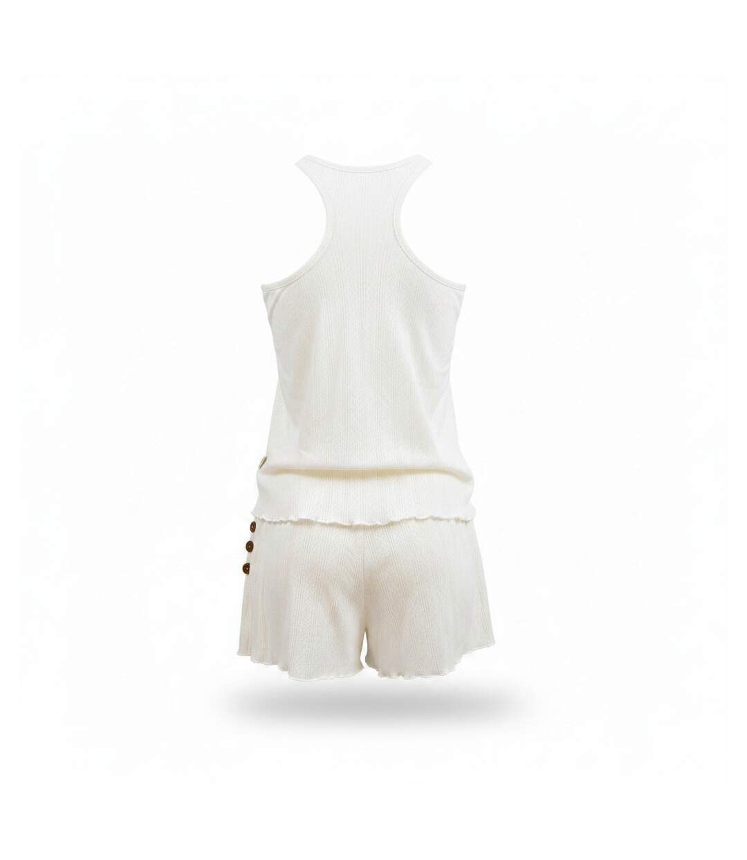 INFINITIF PARIS Ensemble Pyjama Short Femme Débardeur et Short Maille Douce-3