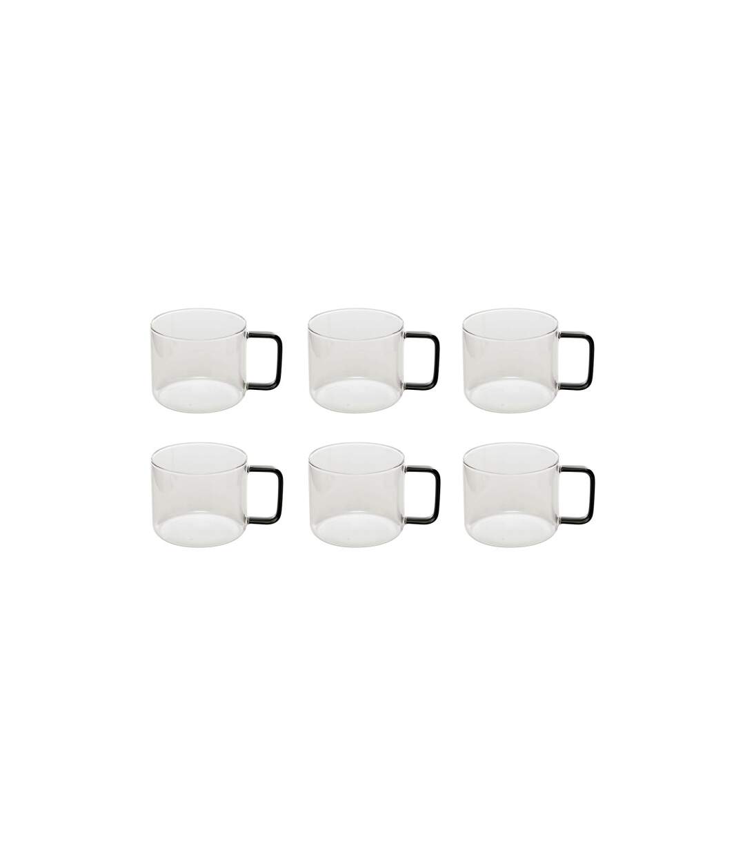 Lot de 6 Mugs en Verre Mia 50cl Transparent-1