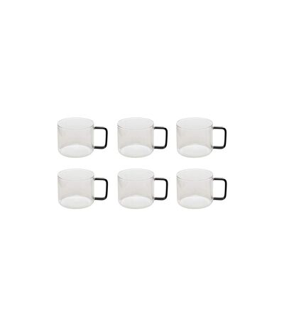 Lot de 6 Mugs en Verre Mia 50cl Transparent