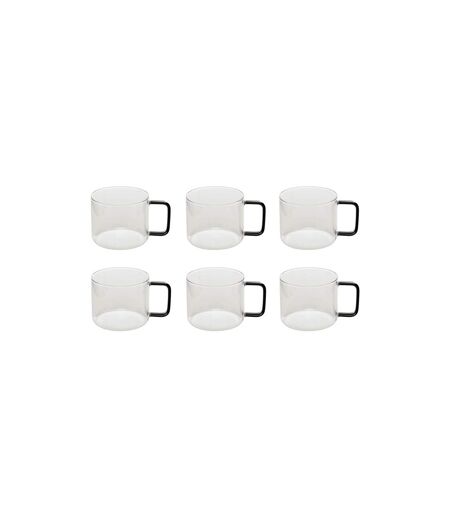 Lot de 6 Mugs en Verre Mia 50cl Transparent