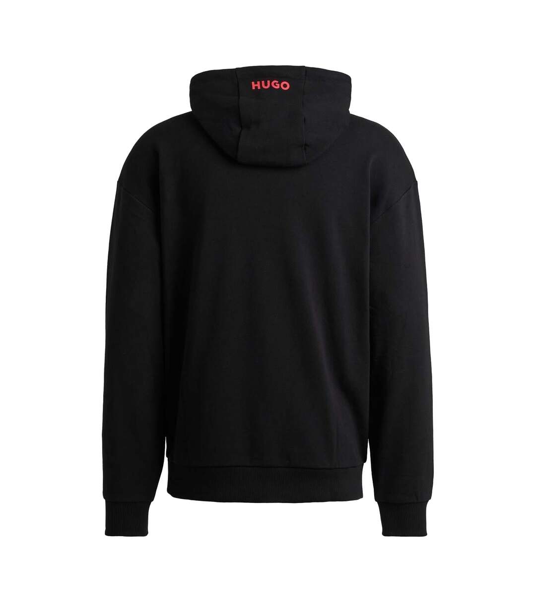 Mens Pull Over Hoodie Black Hugo-3