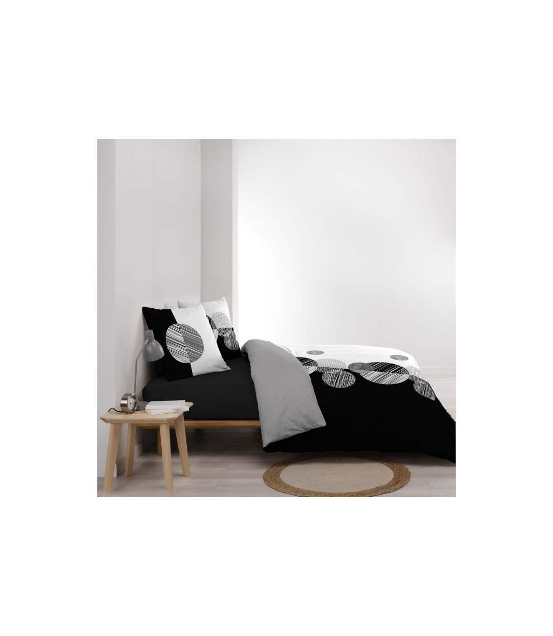 Parure de Lit 3 Pièces Stormi 260x240cm Noir-3