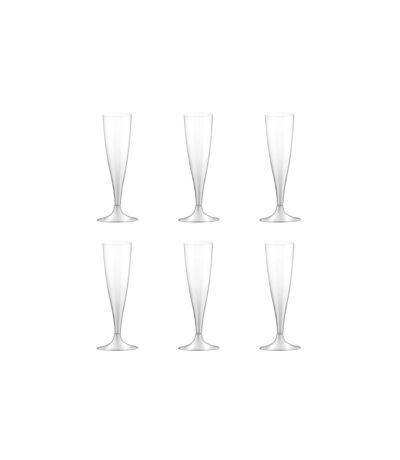 Lot de 6 Flûtes à Champagne Réutilisable Plastique 14cl Transparent