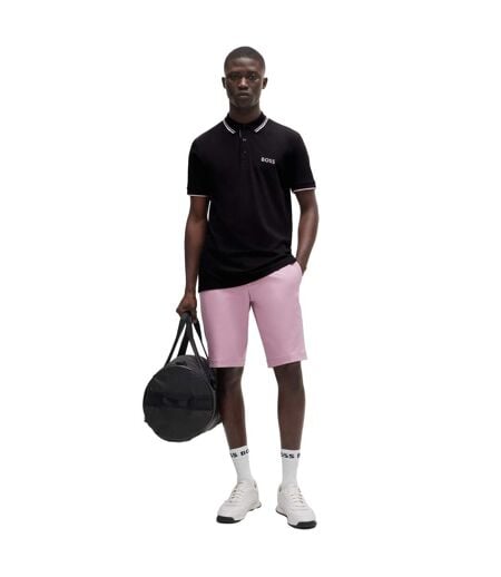Polo À Logo Contrasté Paddy Pro Pour Hommes Bleu Foncé Boss