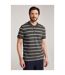 Mens Wren Stripe Cotton Polo Shirt Khaki Green Mountain Warehouse-1