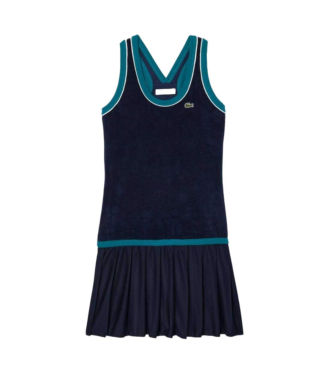 Womens/ladies French Terry Cross Back Slim Dress Blue Lacoste-1