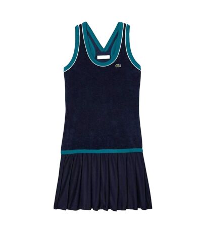 Womens/ladies French Terry Cross Back Slim Dress Blue Lacoste
