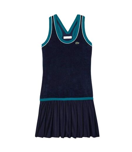 Womens/ladies French Terry Cross Back Slim Dress Blue Lacoste