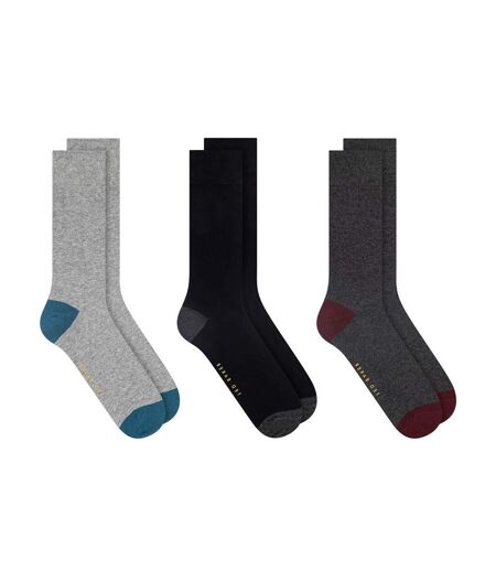 Lot De 3  Chaussettes Homme Anthracite Noir Gris Ted Baker