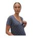 Womens/ladies Stars Jersey Maternity Nightdress Stormy Weather Mamalicious-4