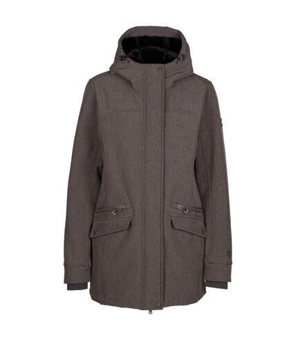 Womens/ladies anza tp75 soft shell jacket dark grey marl Trespass