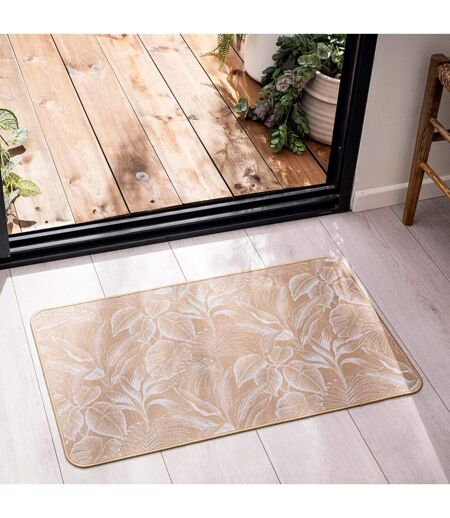 Tapis Déco Imprimé Stylis 45x75cm Naturel & Blanc