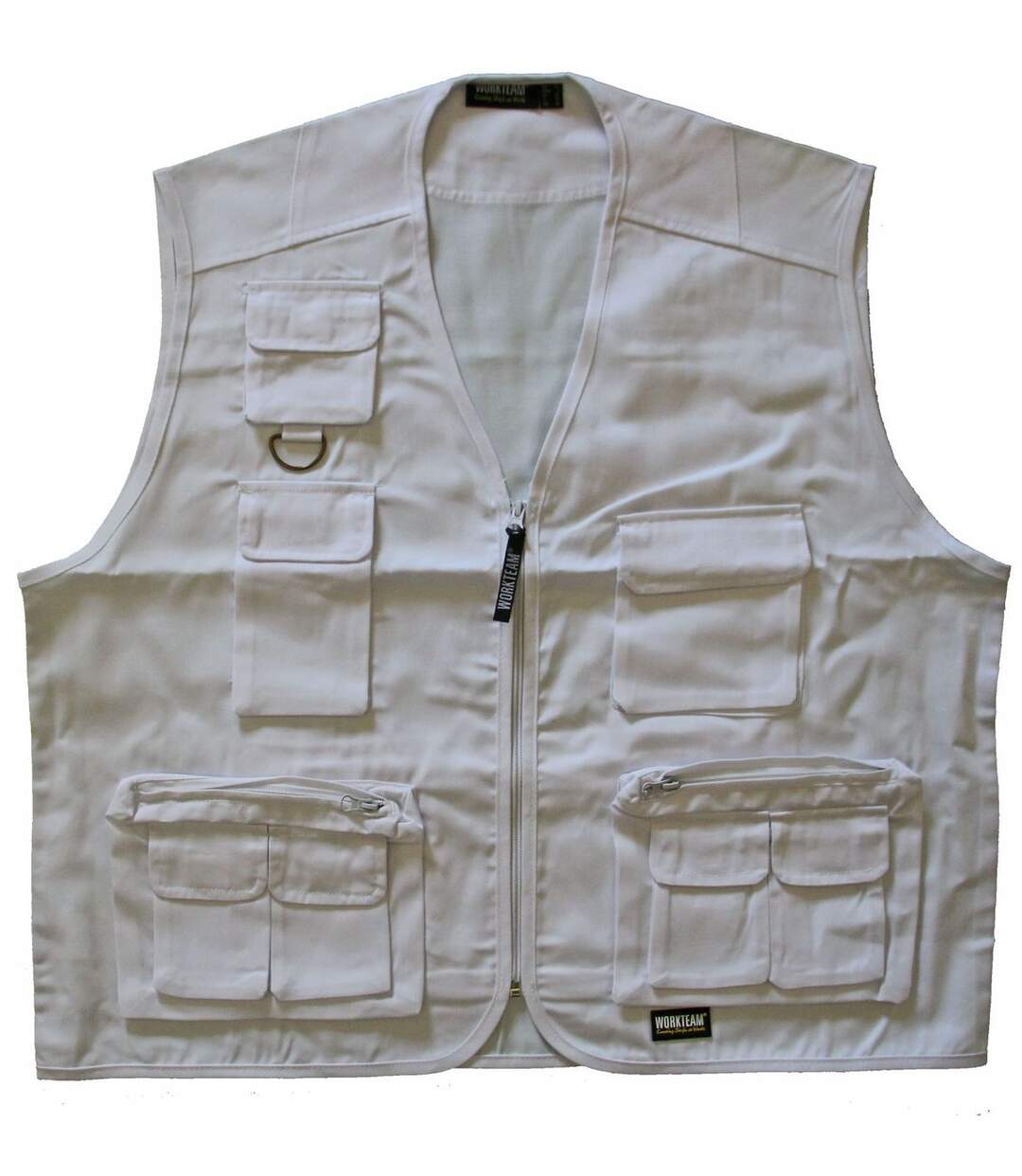 Gilet court multipoches sans manches - S3100 - blanc-1