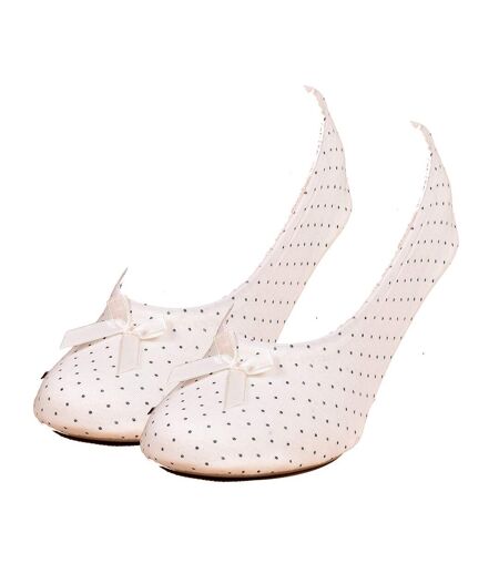 Pantoufles femme INFINITIF Chaussons ballerines Ballerines Pois Beige