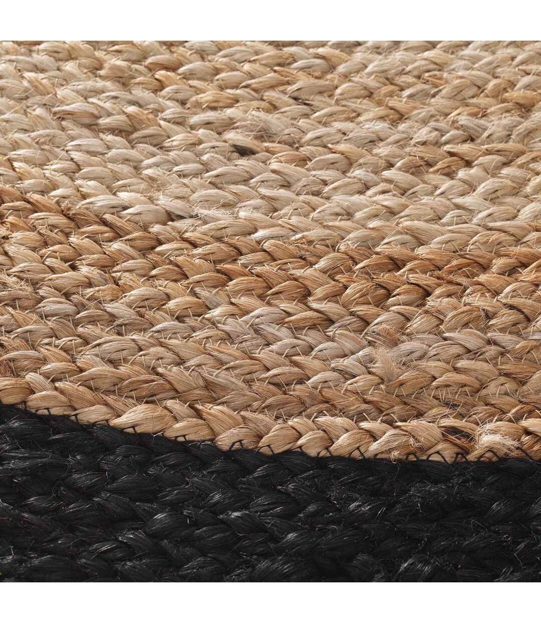 Tapis Rond Déco en Jute Salem 90cm Noir-3