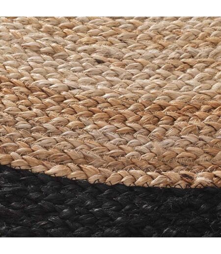 Tapis Rond Déco en Jute Salem 90cm Noir