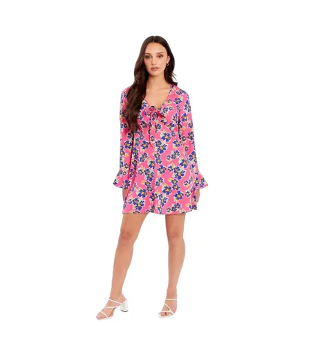 Robe Courte Motif/style Floral Fille Rose Wednesday