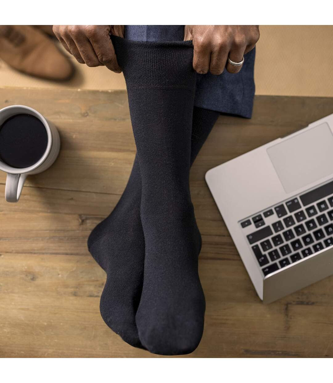 2 Pack Mens Diabetic Bamboo Extra Wide NON ELASTIC Socks-3