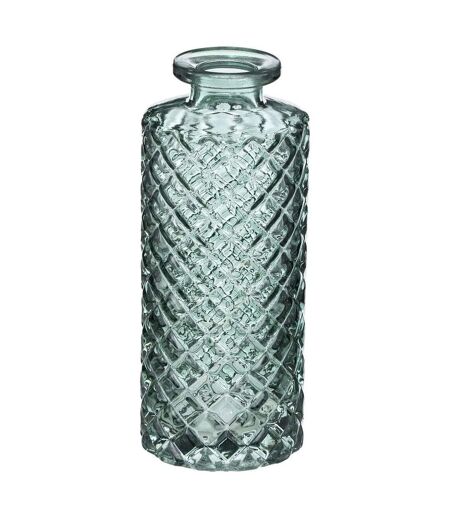 Lot de 3 Soliflores Design Verre Strié 13cm Vert