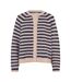Womens/ladies Striped Cardigan Dark Blue Melange Lollys Laundry-1