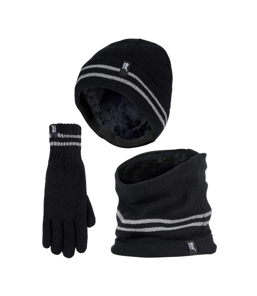 Mens Reflective Cold Weather Workwear Set: Hat, Neck Warmer & Gloves-1