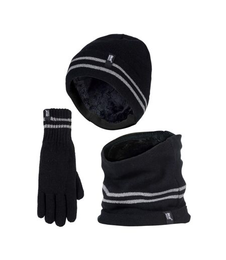 Mens Reflective Cold Weather Workwear Set: Hat, Neck Warmer & Gloves