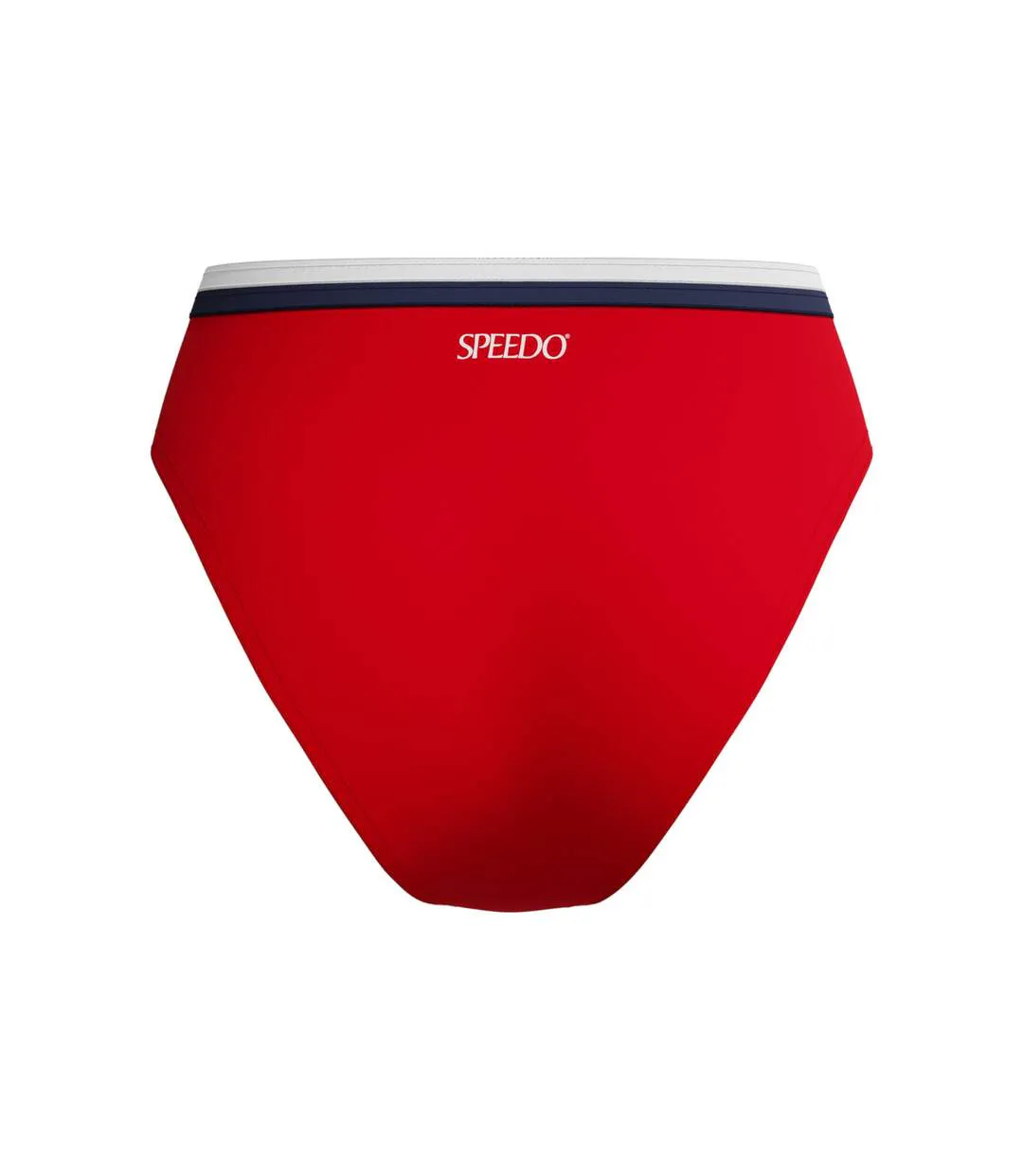 Womens/ladies Logo High Waist Bikini Bottoms Red Speedo-2